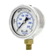 Liquid Filled Lower Mount Pressure Gauge with 2" Dial, 0-5000 PSI, 1/8" Male NPT