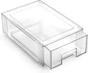 BINO |Clear Stackable Storage Bins With Drawer for Pantry Shelf Small, Clear