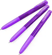 Uni-Ball Signo UMN-155-07 Gel Ink Retractable Rollerball Pen - 0.7mm Fine - Violet Ink - Pack of 3