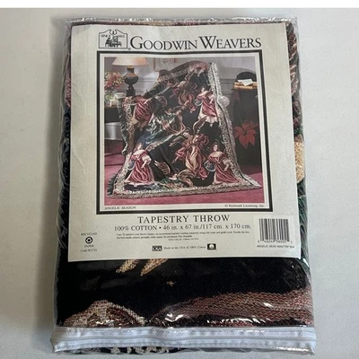 Goodwin Weavers Tapestry Throw Blanket Angelic Season 100% Cotton 46 x 67 NEW