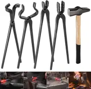 Knife Making Tongs Blacksmith Tongs Anvil Forge+Blacksmiths' Hammer 0000811-1000
