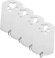 Hohopeti 4Pcs Stainless Steel Pet Id Tags Custom Dog Collar Name Plates for Dogs Cats and Pets Engrave Name Address Phone Decor