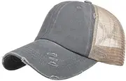 [Generic] Unisex Adjustable Hat - Baseball Caps Cable Knit Visor Hat - Breathable Half Mesh Baseball Cap - Quick Dry Lightweight Cooling Running Sports Hat - Cap for Men Women Breathable Mesh Sun Hat