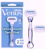 Gillette Venus Deluxe Smooth Sensitive Women's Razor Handle + 2 Blade Refills
