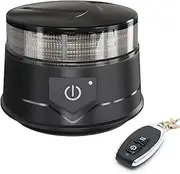 Agrieyes Amber Beacon Light 4.2Inch, Flashing Safety Warning Lights Permanent/Magnet Mount (Smoke, Remote)