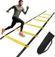 Agility Ladder with Carry Bag - Speed Training Ladder Hurdle Training Equipment for Quick Foot Exercise, Mental Alertness, Balance, Coordination for Football, Soccer, & Baseball