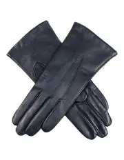 [Dents] Touchscreen Cashmere Lined Leather Gloves in Navy