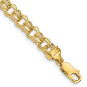 7 Inch 14K 7In 5.5mm Solid Double Link Charm Bracelet