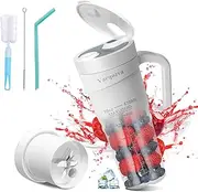 Vaeqozva Portable Blender Smoothie Maker – USB Rechargeable Mini Blender Juicer with Handle & BPA-Free Bottle, 470ml White