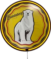 LARGE Bundy Bundaberg Rum Bar Garage Wall Light Sign Orange Neon