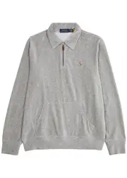 Polo Ralph Lauren Half-zip Velour Sweatshirt - Grey - M M