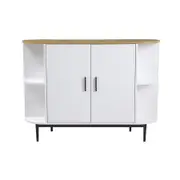 Maestro Furniture Polish 2-Door Buffet Unit Sideboard Storage Cabinet - White/Natural