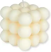 Loftern White Freesia Scented Bubble Candle - Handmade, Natural Soy Wax Based, Aesthetic Room Decor, Cool Shaped Candles - Decorative Candles for Home Decor, Velas Aromaticas
