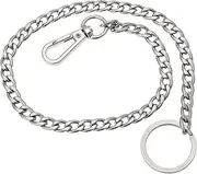 [EMSea] 1pc Stainless Steel Long Key Chain Trouser Chain Wallet Snap Chain For Bike Hat Costume Decoration Jeans Chain 42cm Silver