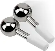 Ice Globes for Facials | Unbreakable Steel Cooling Roller | Cryo Sticks for Face | Massager for Face Neck & Eyes | Skin Care for Dark Circles, Puffiness, Wrinkles, Collagen Production (WHITE)