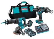 Makita DK0133G302 - 40V Max Brushless 3 Piece Drill/Grinder/Recipro Combo Kit (2 x 4.0Ah)