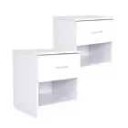 2X Bedside Tables Side Storage Cabinet Nightstand Bedroom 1 Drawer 1 Shelf ELLA