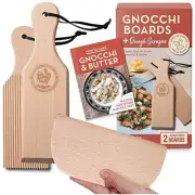 Gnocchi Board and Butter Paddles Kit with Recipe Book | Pasta Maker Gift for
