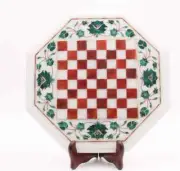 18" Marble Octagon Chess Table Top with Inlay Art Coffee Table for Home v26
