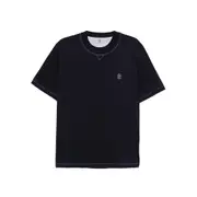 [Brunello Cucinelli] Brunello Cucinelli Embroidered Crew-neck T-shirt XL BLUE