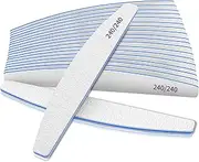 12 PCS Professional Nail File, 240/240 Grit Nail Files for Natural Nails Emery Boards Nail File Doubled Sides Washable Fine Grit Nail File Manicure Tools for Home and Salon Use