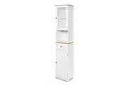 Tall Storage Cabinet Bathroom Kitchen Laundry Pantry Cupboard Shelves Glass Door