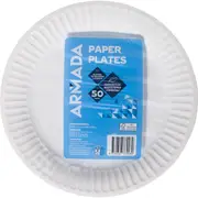 Armada Paper Plates White 50 pack