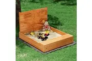Keezi Kids Sandpit Wooden Sandbox Sand Pit with Cover Funnel Outdoor Toys 120cm