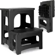 Folding 2 Step Stool, Non-Slip Collapsible Step Stool for Adults and Kids 8" & 1