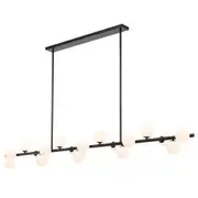 Telbix Lighting Moran 18LT Linear Pendant Light - Black / Opal Matt