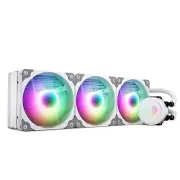 V360 White Liquid CPU Cooler, Addressable RGB & PWM Fans & Pump, 360Mm AIO Water