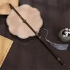 Rollable Chinese Bamboo Waist Fan Rotatable Group Fan Long Handle Fan Hanfu