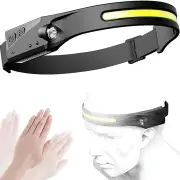 2PCS Bikight LX200 Wave Sensor 1200mAh 270° Wide Range 350LM 5 Lighting Modes LED Headlamp USB Rechargeable Head Torch C