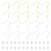 20Pcs 2 Styles 925 Sterling Silver Flat Coil Earwire Earring Hooks With Ear Nuts