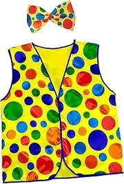 Oshhni Clown Vest Fancy Dress for Role Playing Birthday Stage Performance Adults Party