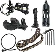 ZSHJGJR 6pcs Compound Bow Archery Essential Accessory Combo Sight Kits Shooting Hunting Set, 5-pin Bow Sight, Arrow Rest, Stabilizer, Braided Bow Sling, Peep Sight, D-Loop Rope