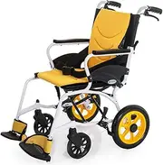 Foldable Wheelchair Light and -Manual Wheelchair for Disables and Elderly - Lightweight Aluminium Folding Self Propel Wheelchair with Handbrakes and Quick Release Rear Wheels - Seat Belt,por