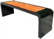 Outdoor Benches Black Stainless Steel Park Chair Outdoor Bench Bench Patio Neighborhood Leisure Seating Garden Bench(Medium)
