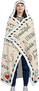 Mothers Day Blankets for Mom | Comfortable Mom Throw Blanket | Envelope Design Warm Flannel Hooded Bedspread for Travel Lazy Home Decor Air Conditioner Spa Day