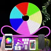 Neon Rope Smart RGB LED Light Strip Kit Work with Alexa Google 3M 12V RGB WIFI 5M 25M WiFi Phone App Control Including Adapter Kit Suitable for DIY Installatio