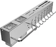 Cooking Utensil Rack - Adhesive Rail with Hooks, 50cm Kitchen Tool Organizer | Reusable Kitchen Utensil Shelf, Stainless Steel Kitchen Storage Holder, Hanging Wall Organizer for Kitchen Tools