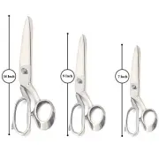 14",9" & 7" Heavy Duty Tailor Fabric Scissors Ultra Sharp Dressmaker Silver