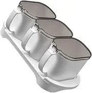 Mikinona 1 Set Kitchen Seasoning Pots with Clear Lids Corrosion Resistant Spice Containers for Easy Dispensing and Cleaning Condiment Jars for Storage