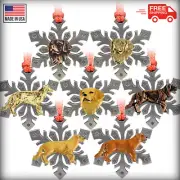 Pewter Dog Golden Retriever Snowflake Christmas Tree Ornaments, Made in the USA