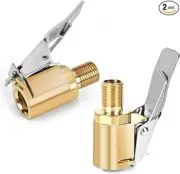 2pcs Locking Tire Air Chuck,Brass Tire Inflation Hose Adapter,Tire Nozzle.