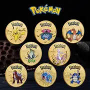 Gold Pokemon Coins Metal Mewtwo Coins Anime Commemorative Coin Charizard Pikachu