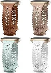 Dirrelo 4 Pack Lace Silicone Band Compatible for Fitbit Sense, Versa 3, Versa 4, Sense 2 - Soft Ultrathin Hollow-out Sport Watch Strap Replacement Wristband for Women