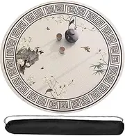 Round Poker Table Mahjong Mat Mat with Carrying Storage Bag for Card Games Board Games(Coffee,31.4X31.4)