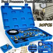 Fuel Pressure Tester Gauge Kit 140PSI Automotive Engine Injector Pump Test Moto