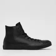 [Converse] Converse Men's Chuck Taylor All Star Leather Hi-Top Shoes in Black Monochrome Size 8 8 Black Monochrome